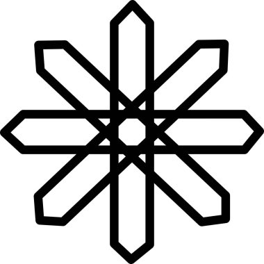 Beyaz arkaplanda izole edilmiş zarif bir İslami kalıp simgesi.