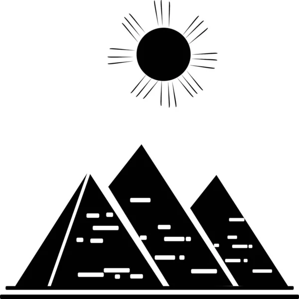 Beyaz Arka Planda Büyük Mısır Piramitleri Güneş Altındaki Peyzaj Resimleri — Stok Vektör