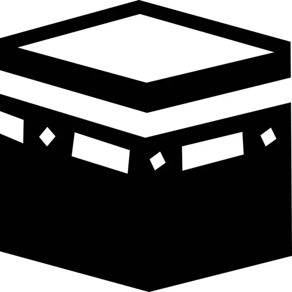 Diseño Vectorial Islámico Kaaba Negro Icono Meca Para Hajj Ramadán — Vector de stock