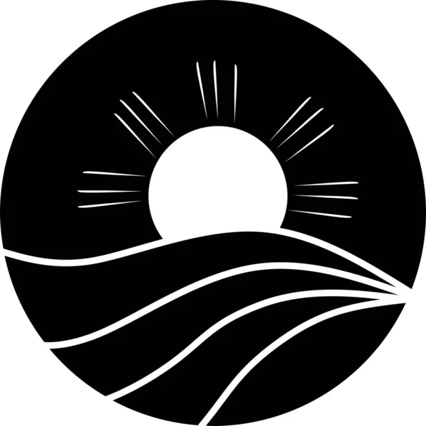 Logo Přírody Míči Vektorová Lineární Kulatá Ikona Vodní Nebo Přírodní — Stockový vektor