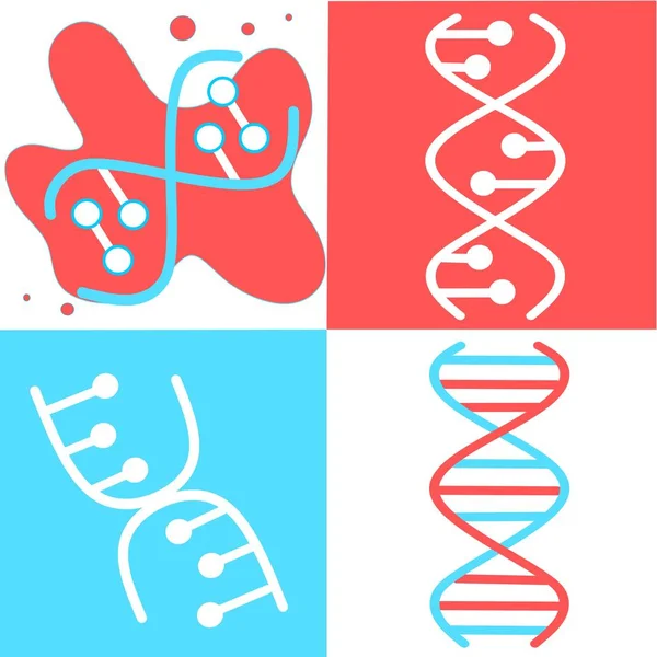 Dna 보라색 청록색으로 무늬가 있습니다 디옥시리보 Helix 입니다 가닥들 염색체 — 스톡 벡터