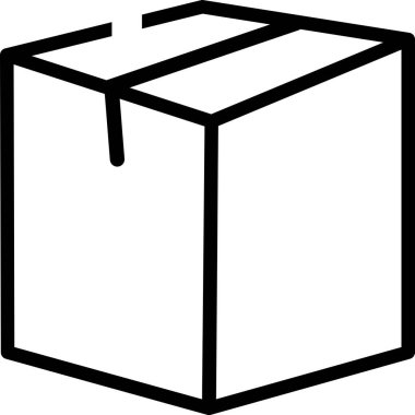 Modern satır biçiminde kutu vektör simgesi veya logo. Web sitesi tasarımı ve mobil uygulamalar vektör ikonu için yüksek kaliteli siyah çizgili pictogram. Bir arkaplanda vektör illüstrasyonu.