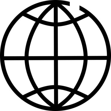 Basit dünya ana hatları simgesi. Mobil konsept ve web uygulamaları için elementler. Web sitesi tasarımı ve geliştirilmesi için ince çizgi vektör simgeleri, uygulama geliştirme. Dünya ve Dünya gezegeni siyah ikon seti. Küresel yuvarlak