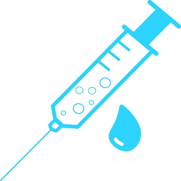 Medische Spuit Injectienaald Injectienaald Concept Van Vaccinatie Injectie Trendy Platte — Stockvector