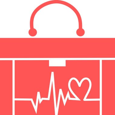 İlk yardım çantası çizgi film stili izole edildi. Karikatür tarzında doktorun ilk yardım çantası. Tıbbi göğüs vektör illüstrasyonu. Tıp doktorunun çantalı çantasını incele. Eczane. Tıbbi Kit simge vektörü seti