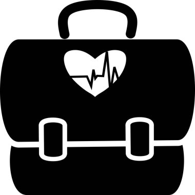 İlk yardım çantası çizgi film stili izole edildi. Karikatür tarzında doktorun ilk yardım çantası. Tıbbi göğüs vektör illüstrasyonu. Tıp doktorunun çantalı çantasını incele. Eczane. Tıbbi Kit simge vektörü 