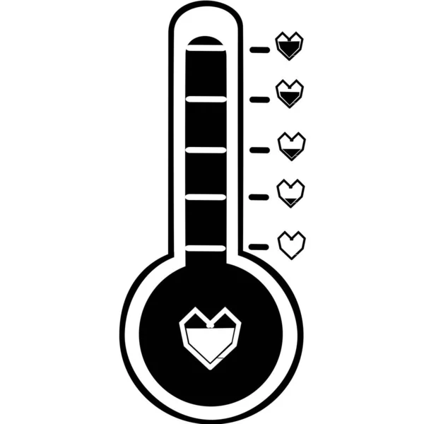 Liefde Thermometer Kaart Element Vector Illustratie Celsius Fahrenheit Meteorologie Thermometers — Stockvector