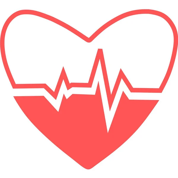 Ícone Batimento Cardíaco Pulso Cardíaco Cardiograma Belos Cuidados Saúde Médicos —  Vetores de Stock