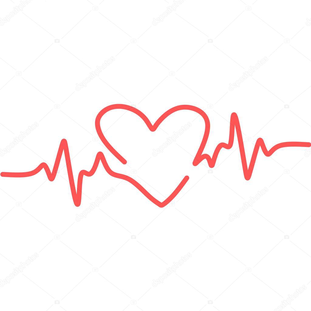 Heartbeat icon. Heart pulse. cardiogram. Beautiful healthcare, medical. Modern simple design. Icon, sign or logo. beat pulse icon. heart care cardiology. world heart day