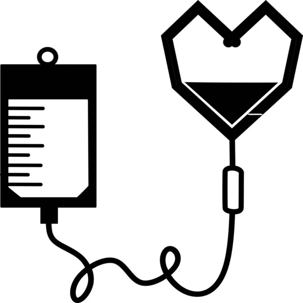 Icono Infusión Bolsa Intravenosa Sangre Goteo Concepto Ayuda Médica Ilustración — Vector de stock