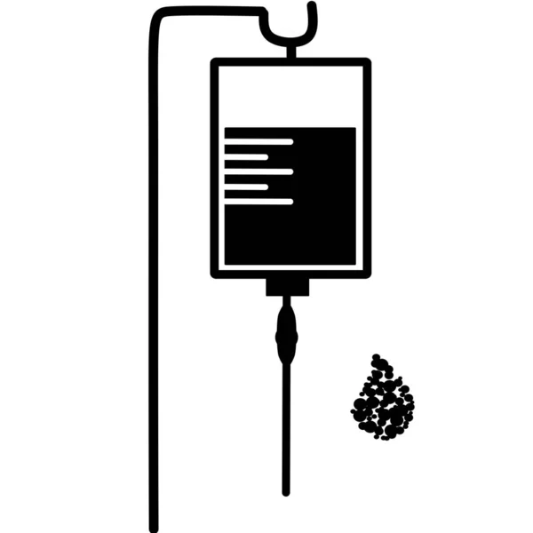输液图标 静脉袋 医疗救助概念 病媒图解可用于医院 化疗等课题 管和血液采集 — 图库矢量图片