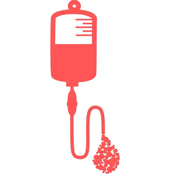 Icono Infusión Bolsa Intravenosa Sangre Goteo Concepto Ayuda Médica Ilustración — Vector de stock