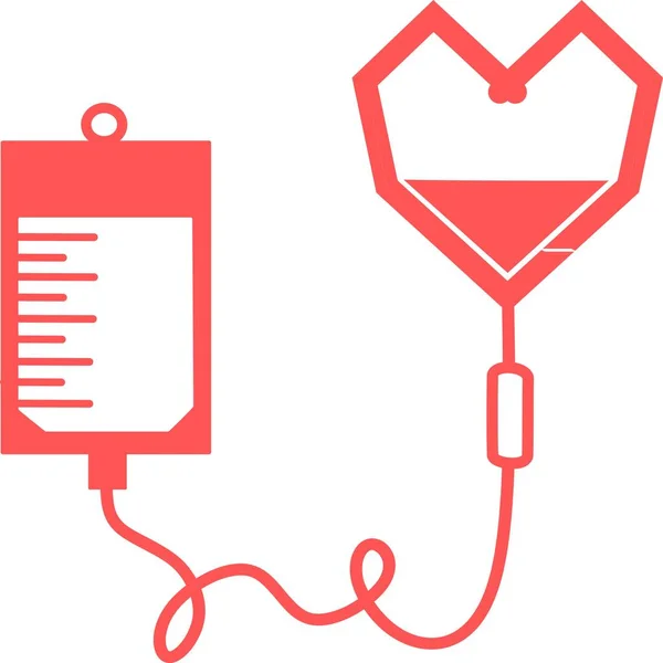 输液图标 静脉袋 医疗救助概念 病媒图解可用于医院 化疗等课题 管和血液采集 — 图库矢量图片