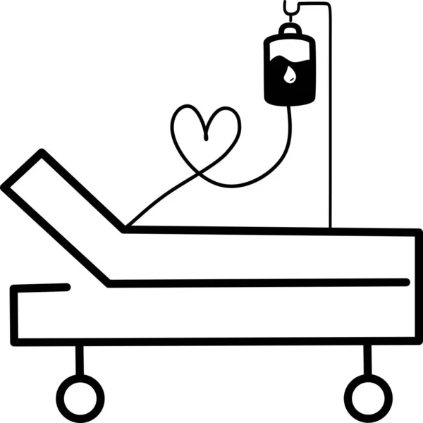 Hospital Bed Intensive Care Unit Icon Resuscitation Rehabilitation Hospital Ward — Stock Vector