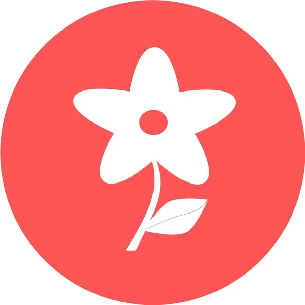 Design Květin Červeném Pozadí Vektorová Ilustrace Ikona Květiny Logo — Stockový vektor