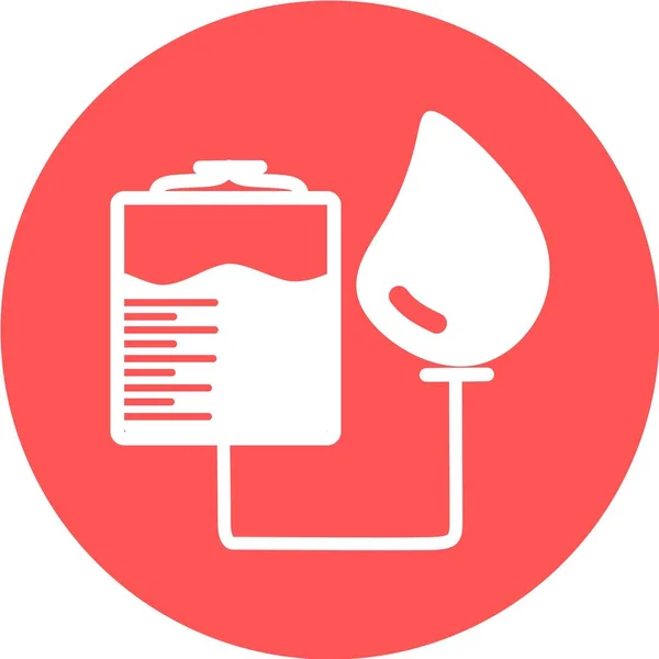Blood Donation Bag Tube Shaped Heart Eps10 Vector Format Web — 스톡 벡터