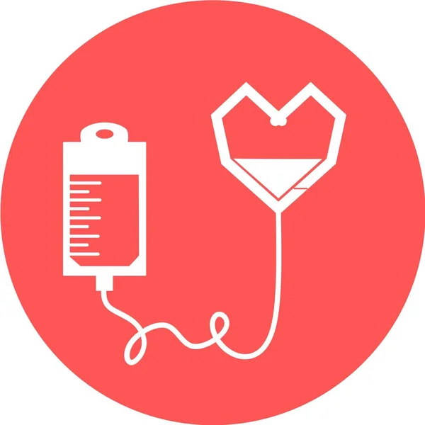 Una Bolsa Donación Sangre Con Tubo Forma Corazón Formato Vectorial — Vector de stock
