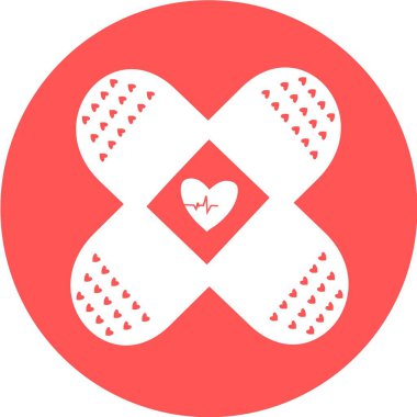 Tıbbi alçı ikonu, alçı ikonu. Vektör bandaj, sağlık yapıştırıcı bakım. Tıbbi yapıştırıcı bant vektör logosu. Tıbbi bant, sıva, koruma ve bakım. yaralanma bandı
