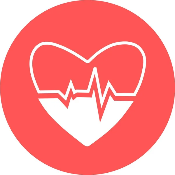 Εικονίδιο Καρδιάς Παλμοί Καρδιάς Καρδιογράφημα Όμορφη Ιατρική Περίθαλψη Μοντέρνο Απλό — Διανυσματικό Αρχείο