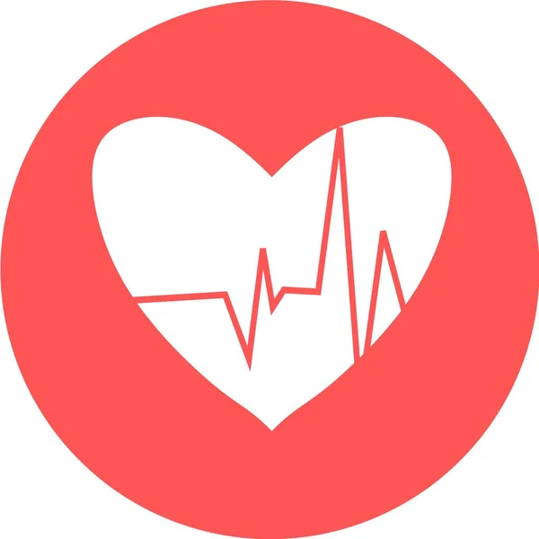 Ícone Batimento Cardíaco Pulso Cardíaco Cardiograma Belos Cuidados Saúde Médicos —  Vetores de Stock