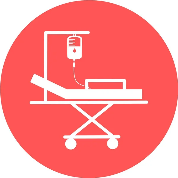 Hospital Bed Intensive Care Unit Icon Resuscitation Rehabilitation Hospital Ward — Stock Vector