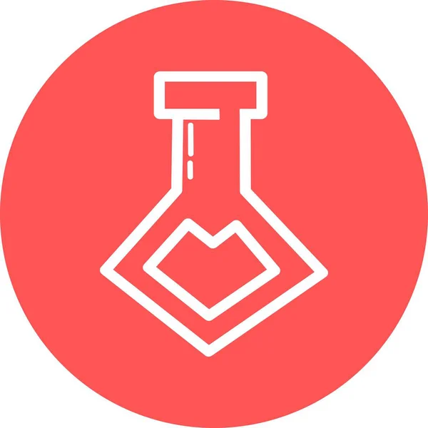 Pictogram Van Chemische Reageerbuis Glaswerk Bekerapparatuur Voor Laboratoria Experimentenkolven Trendy — Stockvector