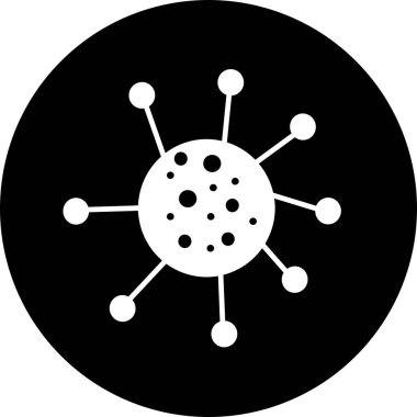 Siyah halka ikonunda Corona virüsü. Bakteriler, mikroplar ve virüs işaretleri ve düz tasarım sağlığında mobil kavramlar ve web uygulamaları için elementleri olan semboller. Koleksiyon modern bilgi logosu ve pictogram.