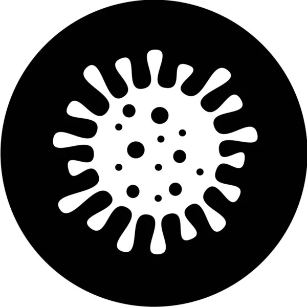 Virus Couronne Cercle Noir Icône Bactéries Microbes Virus Signe Symbole — Image vectorielle