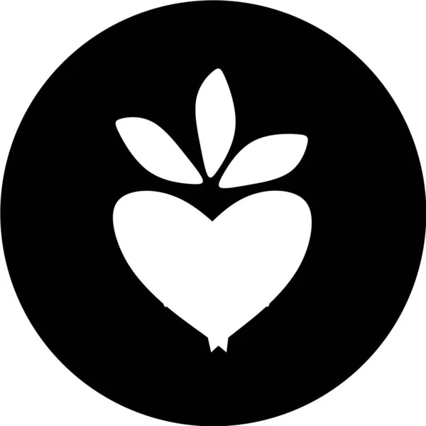 Coeur Forme Cercle Noir Icône Illustration Amour Icône Web Symbole — Image vectorielle