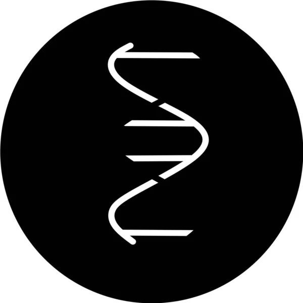 Spirale Dna Ikonie Czarnego Koła Dezoksyrybonukleinowa Spirala Kwasu Nukleinowego Spiralne — Wektor stockowy