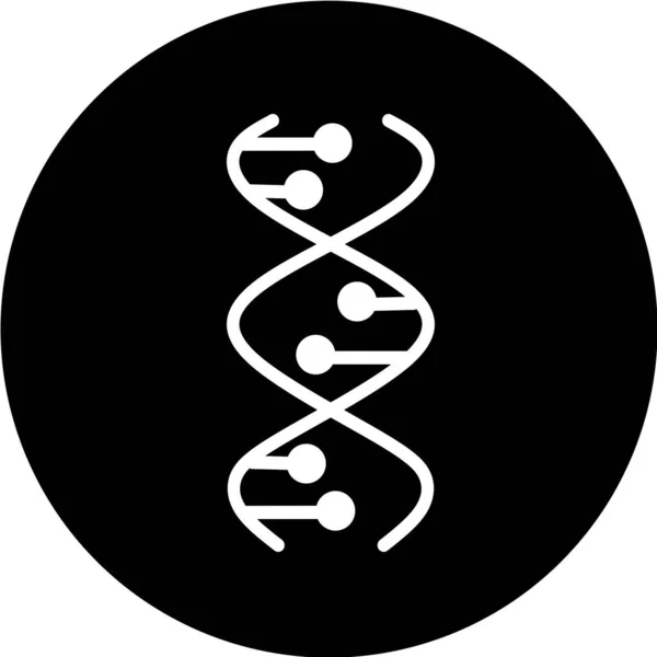 Spirale Dna Ikonie Czarnego Koła Dezoksyrybonukleinowa Spirala Kwasu Nukleinowego Spiralne — Wektor stockowy