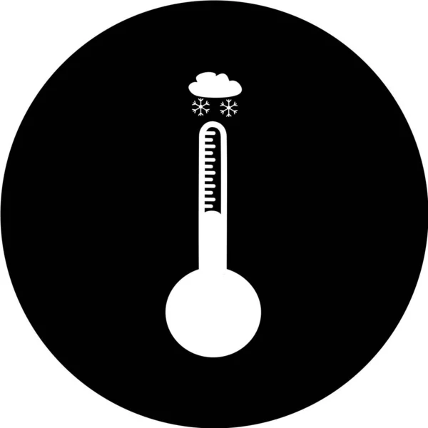 Thermometer Zwart Cirkel Icoon Celsius Fahrenheit Meteorologie Thermometer Meten Warmte — Stockvector