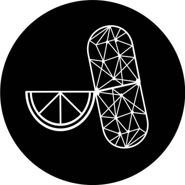 Siyah halka ikonunda temel vitamin ve mineral kompleksi. Vektör tasarım vitamin hapları kapsülleri. Multi Vitamin Kompleksi simgesi. Multivitamin takviyesi, vitamin logosu. Diyet Bilgileri posteri.