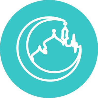 Cami simgesi. Basit illüstrasyon cami ögeleri, düzenlenebilir simge, logo, Ui ve web tasarımında kullanılabilir. Ramazan Kareem Cami İllüstrasyonu.