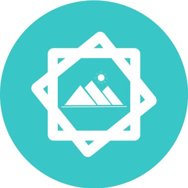 Büyük Mısır piramidi, güneşin altında yeşil bir ikon içinde. Giza 'daki büyük piramidin simgesi. Vektör illüstrasyonu