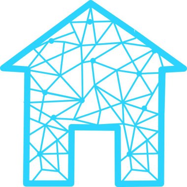 Gayrimenkul, akıllı ev teknolojisi, tıbbi ev, ev vektör ikonu. Akıllı ev otomasyon kontrol sistemi sembolü. Web, mobil uygulamalar ve ui tasarımı için modern bilgi simgesi.