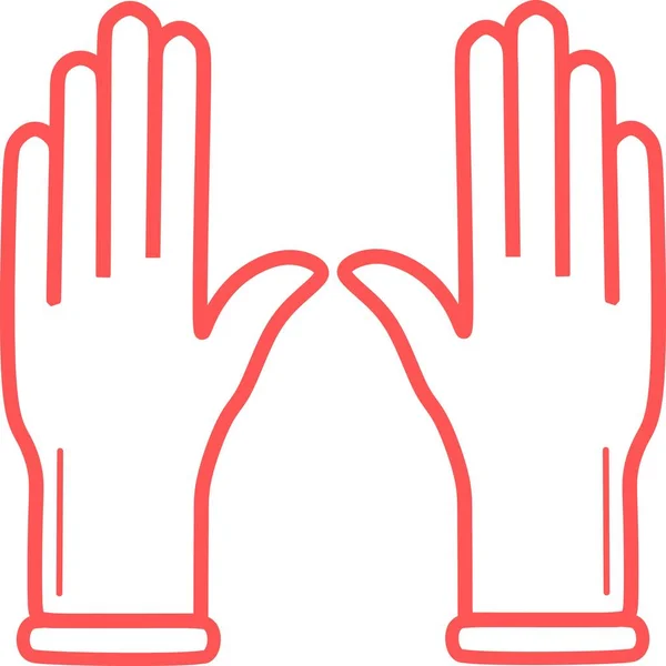 白い背景に隔離された医療用手袋ベクトルアイコン インフォグラフィック ウェブサイトやアプリのための保護ゴム手袋アイコン ラテックスの手の保護記号 清掃機器のシンボル — ストックベクタ