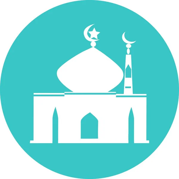 清真寺图标 简单的图解清真寺元素 可编辑图标 可用于标识 Ui和网页设计 Ramadan Kareem清真寺 — 图库矢量图片