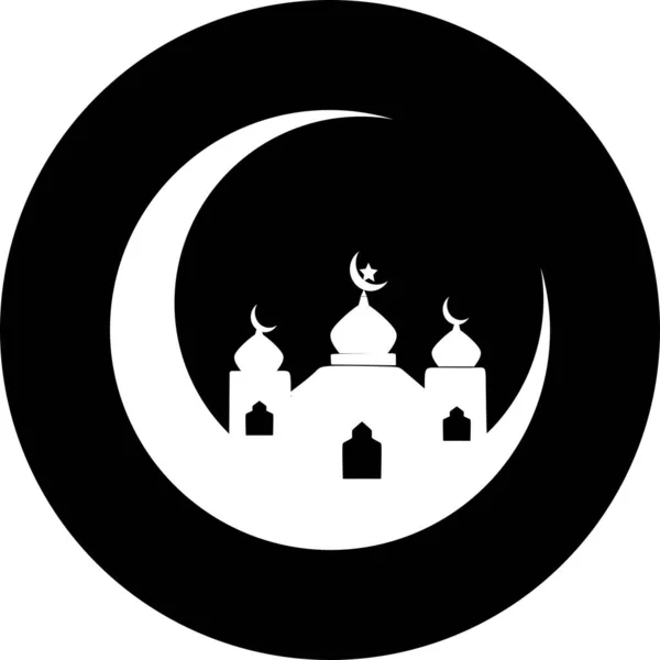 Ikon Masjid Unsur Unsur Masjid Ilustrasi Sederhana Ikon Yang Dapat - Stok Vektor