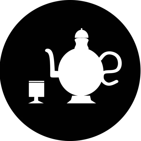 Традиционная Икона Чайник Вечеринка Честь Рамадана Ифтара Рамадан Карим Арабском — стоковый вектор