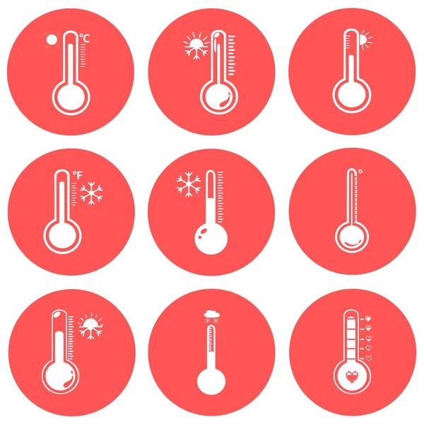 추위를 측정하는 섭씨와 기상학적 온도계의 온도계는 덥거나 날씨를 줍니다 형태의 — 스톡 벡터