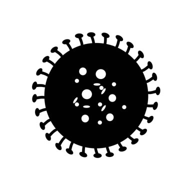 Corona virüs vektör simgesi. Bakteriler, mikroplar ve virüsler, düz tasarım sağlığında mobil kavramlar ve web uygulamaları için elementlerle işaretler ve semboller. Koleksiyon modern bilgi logosu ve pictogram.