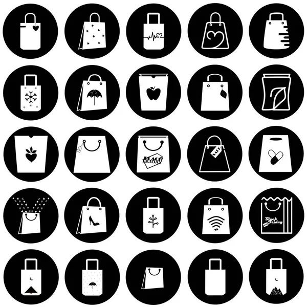 Set Paper Shopping Bag Icons Shopping Bag Advertising Branding Collection — Stock Vector