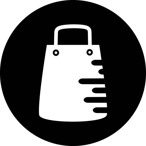 Ikona Papírové Nákupní Tašky Logo Černém Kruhu Nákupní Taška Pro — Stockový vektor