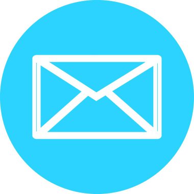 Mavi daire simgesinde e- posta. Zarf resmini aç. Posta sembolü, e-posta ve mesajlaşma, web sitesi tasarımı için e-posta pazarlama kampanyası, mobil uygulama, ui. E- posta gönderme veya alma çalışma süreci.