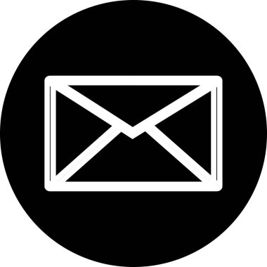 Siyah daire simgesinde e- posta. Zarf resmini aç. Posta sembolü, e-posta ve mesajlaşma, web sitesi tasarımı için e-posta pazarlama kampanyası, mobil uygulama, ui. E- posta gönderme veya alma çalışma süreci.