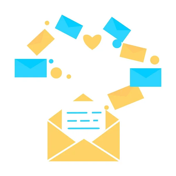Mail Symbol Geöffnetes Umschlag Piktogramm Mail Symbol Mail Und Messaging — Stockvektor