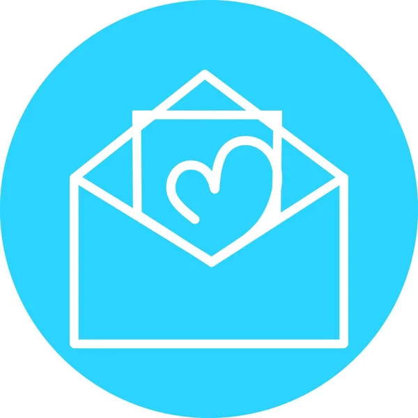Email Ícone Círculo Azul Pictograma Envelope Aberto Símbolo Mail Mail — Vetor de Stock