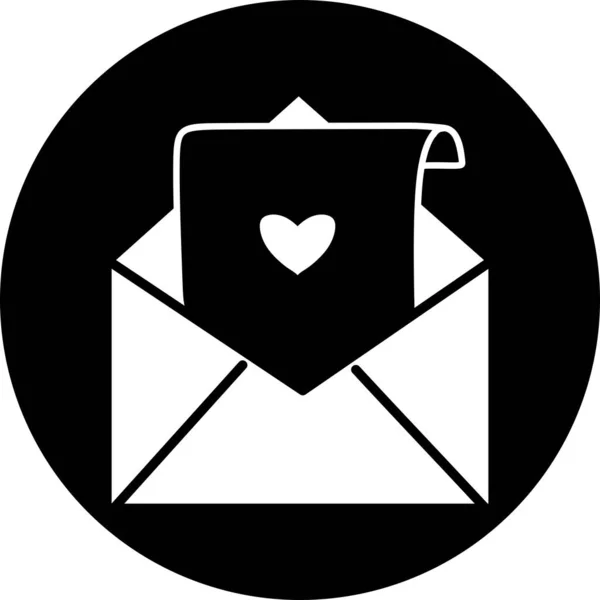 Email Ícone Círculo Preto Pictograma Envelope Aberto Símbolo Mail Mail — Vetor de Stock