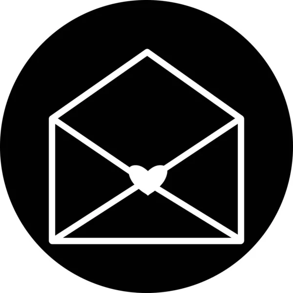 Email Ícone Círculo Preto Pictograma Envelope Aberto Símbolo Mail Mail — Vetor de Stock